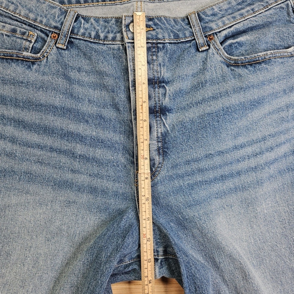 Old Navy OG Loose Button Fly Jeans Womens 18T Tall Blue High Rise Split Hem NEW - Picture 9 of 16